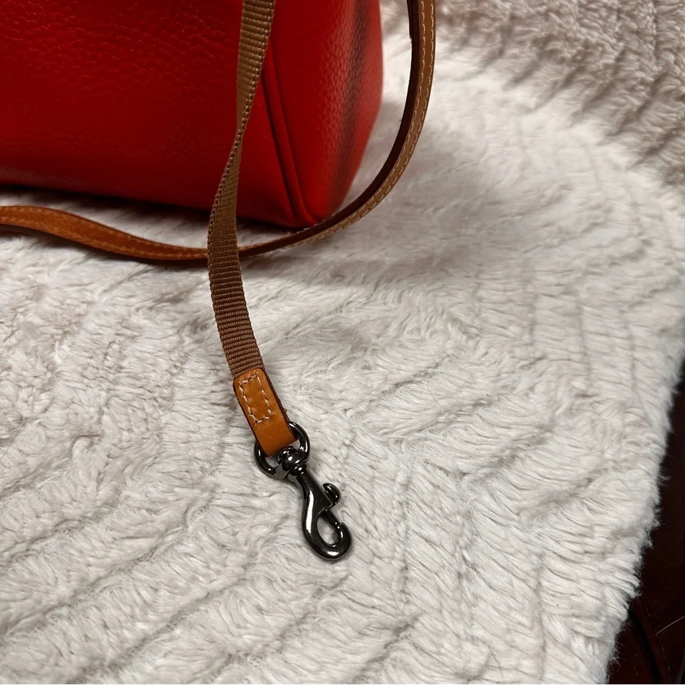 Dooney & Bourke Orange & Tan Detachable Strap Satchel, NWOT + Dust Bag - Picture 6 of 12